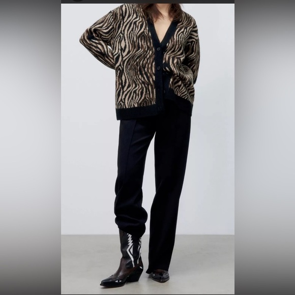 Zara Animal Print Cardigan - Picture 3 of 4